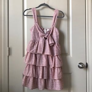 Red and white ruffle dress